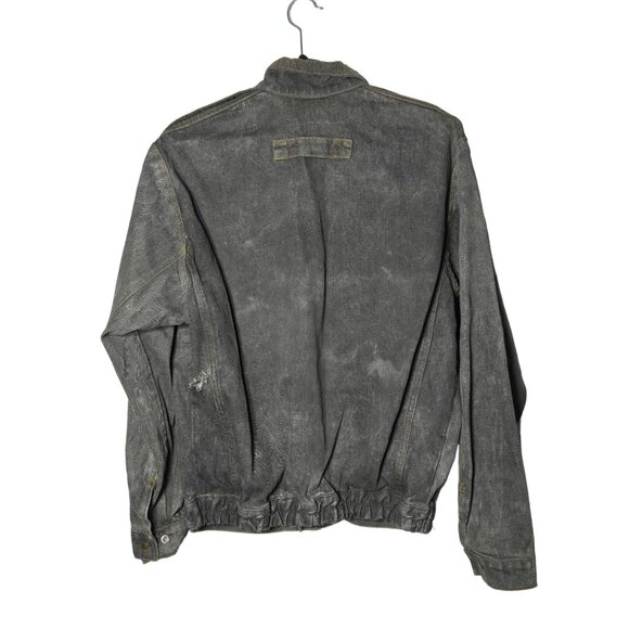 Vintage Original Windbreaker Gray Denim Jean Jacket Size Large Vtg Retro Winter - Picture 2 of 8